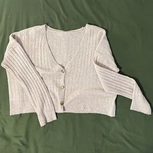 Cropped Ribbed Cardigan